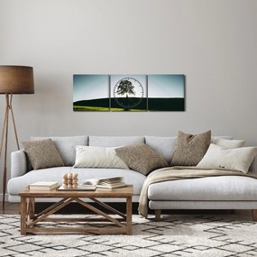 Tablou cu natura - copac (cu ceas) (90x30 cm)
