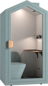 Office phone booth cu fotoliu integrat, ventilație și masă - Sand