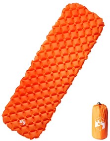 vidaXL Saltea gonflabilă de camping, 1 persoană portocaliu 190x58x6 cm