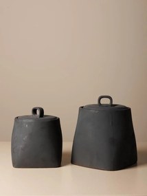 Borcan din lut, lucrat manual, H12.5cm, Aztec