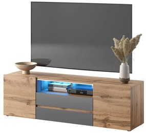 Dulap TV Boss (cu iluminat) (stejar wotan + gri). 1098618