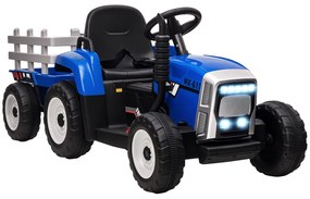 HOMCOM Tractor electric cu remorcă detașabilă, pentru copii de la 3 la 6 ani cu telecomandă MP3 muzică afișaj lumini | Aosom Romania