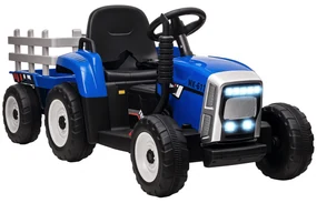 HOMCOM Tractor electric cu remorcă detașabilă, pentru copii de la 3 la 6 ani cu telecomandă MP3 muzică afișaj lumini | Aosom Romania