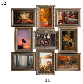 Rama foto, 9 poze, Naimeed D4560G, Auriu