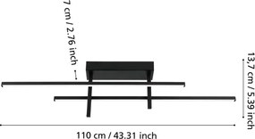 Eglo 901884 - Plafonieră LED TREPILIANO LED/20W/230V, negru