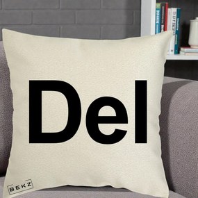 Perna Personalizata Tasta Del Tipografie Bold, 40x40 cm, Ecru, Husa Detasabila, Perna Inclusa, BEKZ®