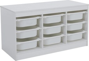Organizator cu cutii de depozitare, alb, TRIMAL