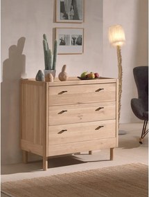 Comodă de copii în culoare naturală din lemn de stejar 100x95x55 cm Forrest – Vipack