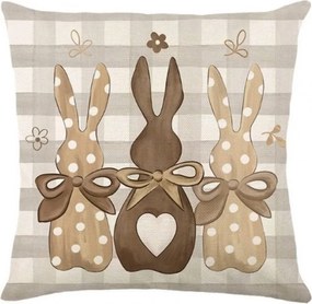 Fata de perna din in BUNNY HEART 45x45 cm, bej