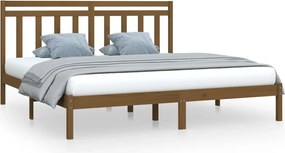 vidaXL Cadru de pat, maro miere, 200x200 cm, lemn masiv