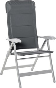Outsunny Scaun de Pescuit Pliabil cu Cotiere și Spătar Înălțat Reglabil, 75x61.5x76-115 cm, Gri | Aosom Romania
