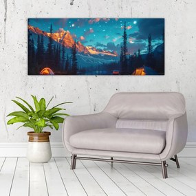 Tablou - Camping în munți (120x50 cm)