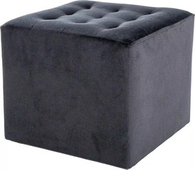 Taburet LORI, stofa catifelata negru - Bluvel 19, 39x39x34 cm