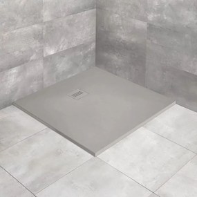 Cadita dus compozit patrata Radaway Kyntos C 80x80 cm gri ciment