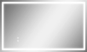 HOMCOM Oglindă de Baie Iluminată cu Lumini LED Reglabile și Strat Anti-Condens, 100x60 cm, Transparent | Aosom Romania