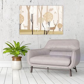 Tablou - Pădure ilustrată (90x60 cm)