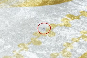 ANDRE 1097 covor lavabil Abstracțiune anti-alunecare - alb / galben - SECUNDAR-COTATI PRODUSUL