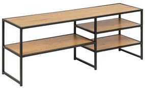 Comodă TV neagră/în culoare naturală cu aspect de lemn de stejar 120x46 cm Seaford – Actona