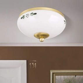 Orion - Plafonieră LANDHAUS 1xE27/60W/230V Ø 21 cm alamă/alb/verde