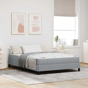 vidaXL Pat cu arcuri Altele Gri deschis 140 x 190 cm țesătură