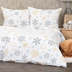 Lenjerie de pat din flanel 4Home Frostysnowflakes, 220 x 200 cm, 2 buc. 70 x 90 cm