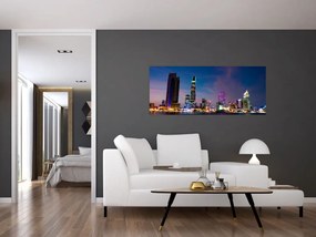 Tablou orașului nocturn (120x50 cm)