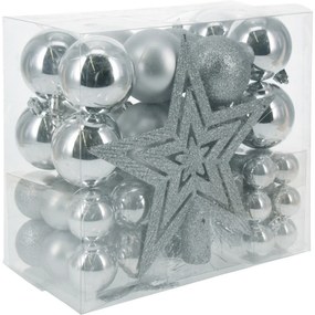 Set de ornamente de Crăciun Trim 54 buc,  argintiu
