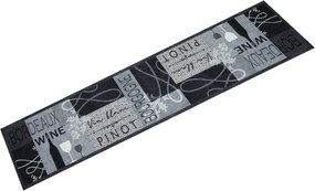 vidaXL Covor de bucătărie lavabil Wine, gri, 60x300 cm, catifea