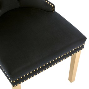 Set de 4 scaune de sufragerie tapițate în catifea, Negru | Aosom Romania