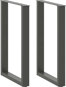 vidaXL Picioare de masă de bar în formă de U, 2 buc., antracit, 60x(90-91) cm, oțel