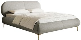Pat matrimonial 180 cm Octave 180 (cu somieră) (cu sp. depozitare) (gri + auriu). 1099980