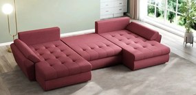 Colțar extensibil dumonde cu ladă de depozitare si sezut confortabil din spuma high-density, Loana U Enjoy Winery 355x185 cm