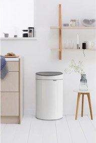 Brabantia Touch Bin New 649729, 40 l, închidere silențioasă și lină, spate plat, alb