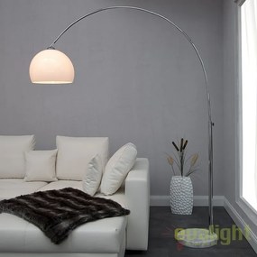 Lampadar inalt si elegant cu arc extensibil si abajur de 32cm, Big Bow II alb A-19694 VC