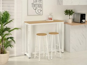 Set masă scaune pentru sufragerie Remma (stejar + alb) (pentru 2 persoane). 1111873