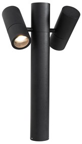 Lampă de exterior pe stativ neagră 50 cm 2 lumini reglabile - Duo