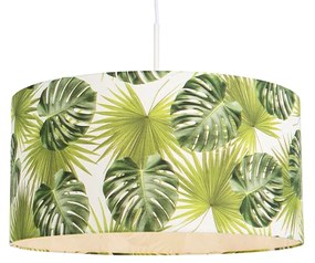 Lampă suspendată botanică albă cu abajur cu frunze 50 cm - Combi 1