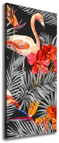 Print pe canvas Flamingos și flori