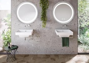 Oglinda LED 70 cm MMJ argintiu periat