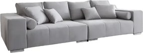 Canapea extensibilă dumonde cu ladă de depozitare si sezut confortabil din spuma high-density, Marbela Enjoy Silver XXL 295x100 cm