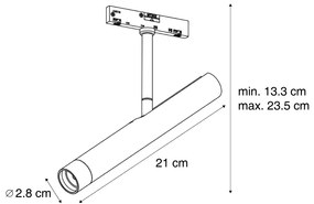 Spot modern bej cu negru pentru sistem de șină monofazat - Slimline Avery