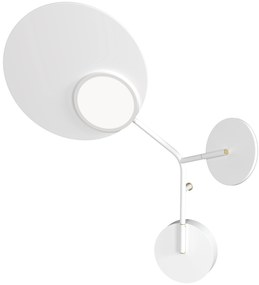 Lampă de perete Ballon 3 left, mai multe variante - TUNTO Model: cadre și parte fixă albe, panou de lemn alb
