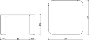 Măsuță de cafea pentru exterior din metal 65x65 cm Fli – noo.ma