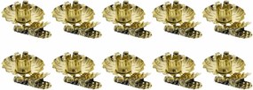 Suport de lumânare cu clips Orion, diametru 1,5cm, 10 buc, auriu