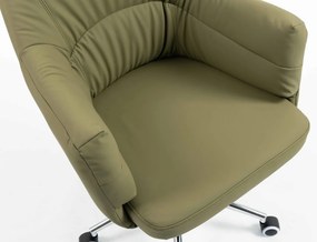 HR840K Scaun Khaki Piele Ecologica Premium Soft cu Bază Cromata