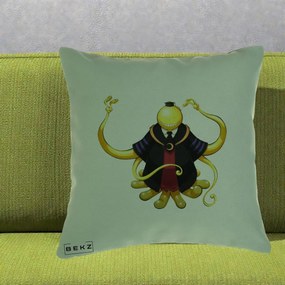 Perna Personalizata Assassination Classroom Koro-sensei, 40x40 cm, Verde, Husa Detasabila, Perna Inclusa, BEKZ®