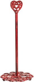 Suport vertical pentru prosoape de bucatarie, rosu, din fonta, H35cm, Rhodonea