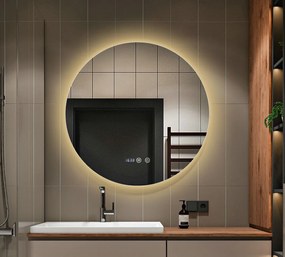 Oglindă Baie LED și Dezaburire Elit's Premium cu Senzor Touch, Lumina Rece, Caldă și Neutră, 70 cm, lumina ambientala spate