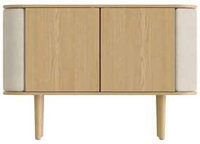 Comodă bej/în culoare naturală joasă cu aspect de lemn de stejar 109x75 cm Treasures – UMAGE