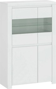 Vitrina LINGO, alb, PAL laminat, sticla, 98x42x157 cm